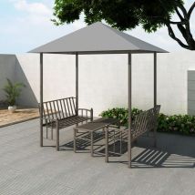 Youthup - inlife Chapiteau de jardin avec table et bancs 2,5x1,5x2,4m Anthracite - Anthracite
