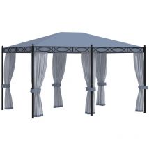 Tonnelle avec moustiquaire, Tente de réception, Pergola de jardin 3x4 m Anthracite Acier OWV68126 Maison Chic