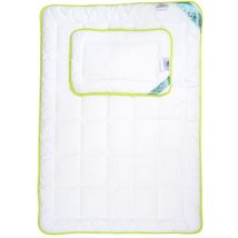 Panda - Antiallergische Bettdecke 100x135 + Kissen 40x60 Baby Bambus 400g+50g Kinderset weiß amz