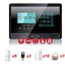 Antifurto nero allarme touch screen casa kit combinatore gsm wireless senza fili app - xl