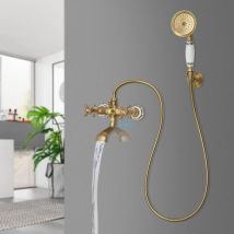 Antik Messing Badewannenar Bad Wannen Armatur Wasserhahn Mit Handbrause Retro