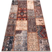 Antika alfombra ancient rust, patchwork moderno, griego lavable - terracota orange 120x170 cm