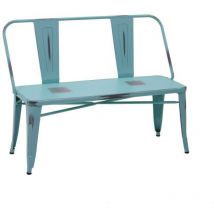 Vacchetti - Antikblaue Bank aus Bristol-Eisen mit Rückenlehne cm51x111h82,5