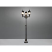 Trio Leuchten - Antike Mastleuchte Volturno 3-flammig Aus Aluminium Rostoptik, Höhe 200cm