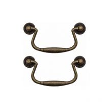 SNQ - Antikmessing – 2er-Pack klappbare Schubladengriffe aus Eisen für Schranktüren, Kommoden, Küchen, Sideboards usw. 8148 mm