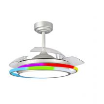 Cristalrecord Antila Mini LED-Deckenventilator 45W 4500Lm RGB-Farben 6 Geschwindigkeiten Fernbedienung Einziehbare Flügel