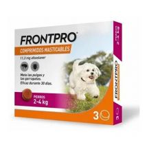 Frontpro - Comprimido para perros masticable antiparasitarios 2-4 Kg 3 Pastillas