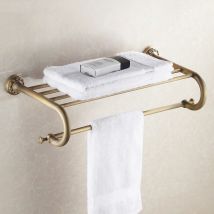 Pepte - Bathroom Towel Shelf Rail Rack Wall Mounted Antique Brass