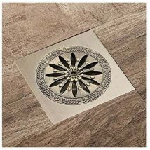 Serbia - Antique Brass Drain de douche en laiton, Carré Siphon de Sol Anti-odeur Grille Douche pour Salle de Bain Grand Calibre 10 x 10 cm,