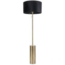 Lexy Antique Brass Rotary Dimmer Switch Floor Lamp with Black Velvet Shade