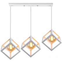 Axhup - 3 Lights Antique Industrial Pendant Light Metal Retro Chandelier Cube Hanging Light Creative Ceiling Light for Office Cafr Bedroom Loft Bar
