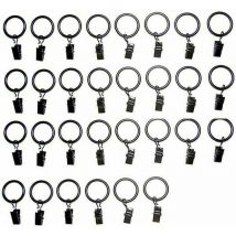 Antirouille Anneaux de Rideaux avec Pinces Metal Rideau Clips Crochet Anneaux pour Rideaux avec Pince en Métal Pinces pour Anneaux de Rideau Diamètre