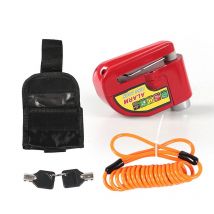 Antivol Moto Bloque Disque Moto avec Alarme,110dB Bloc Disque Moto pour Motos, Vélos et Scooters (Deluxe Pack Red)