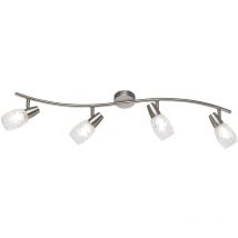 Deckenstrahler colmar 4-flammig Silber mit Dekorglas satiniert, Breite 79cm