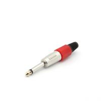 Connettore jack professionale maschio 6,35mm - mono - rosso
