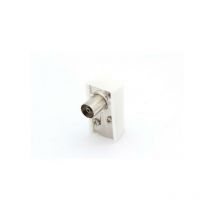 Conector tv acodado 9.5mm/2.3mm - hembra - blanco