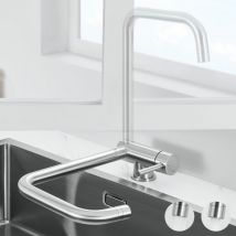 Anycee Max Küchenarmatur Klappbar Wasserhahn Für Küche, Hochdruck Umklappbar 360 ° Drehbare Spültischarmatur Mit 2 Strahlarten, Gebürstet