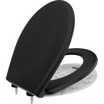 Anycee Max O-förmiger Toilettensitz – Toilettensitz Mit Absenkautomatik – Toilettendeckel Für Badezimmer – Schwarz