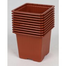 Anzuchttöpfe 10er 8cm Eckig Terracotta Pflanzschalen Aussaattopf Zieh Steckling