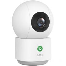 Aosu - 2K Camara Vigilancia WiFi Interior 360°, Nocturna hd de 10 m, WiFi 5G/2.4 GHz, Detección Humana ai, Audio Bidireccional, Llamada de un Toque,