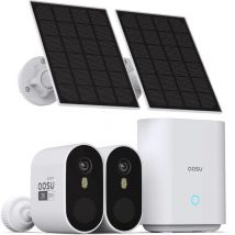 Aosu - 2K Cámara Wi-Fi para Exteriores, cámara Wi-Fi inalámbrica para Exteriores con batería para 240 días, 0 cuotas mensuales, sin suscripción,