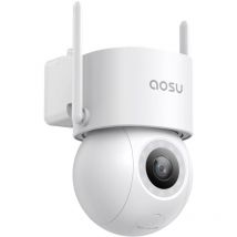 Aosu - 3K 5MP Camera Surveillance WiFi Extérieure Filaire 360°PTZ Caméra ip Exterieur WiFi 2.4GHz, 400Lm Projecteur Vision Nocturne Couleur, Sécurité