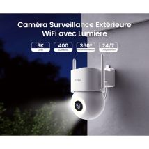 Aosu – Caméra De Surveillance Extérieure Wifi 5mp 360° Ptz – Vision Nocturne Couleur 10m – Alarme Lumineuse 400lm – Enregistrement 24/7 - Aosu 3 K