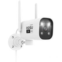 Aosu - Outdoor Wi-Fi-Kamera Outdoor-Überwachungskamera 2K, Nachtsicht, wasserdicht, Bewegungssensor, 2-Wege-Audio, 24/7-Aufnahme, 2.4 g