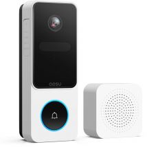 Aosu - Timbre Inalámbrico con Cámara WiFi 2K, Videoportero Exterior Impermeable IP65, Detección Humana y de Paquetes pir, Audio Bidireccional, Visión