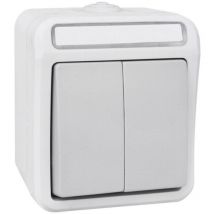 102445 Feuchtraum-Schalterprogramm Serienschalter Pera Hellgrau, Dunkelgrau 1 St. - Peranova