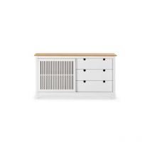 Aparador modelo Luna 1 puerta 3 cajones acabado blanco 150 cm(ancho) 80 cm(alto) 40 cm (fondo)