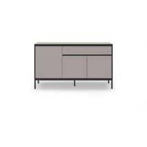 Aparador 3 puertas 1 cajón md-Cris acabado crema y negro, 140cm(ancho) 80cm(alto) 40cm(largo)