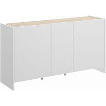 Mobimarket - dekit - Aparador 3 puertas color Blanco / Natural - 76x138x42 cm - Modelo kloe