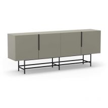 Mkric - Aparador 4 puertas Elena acabado verde/negro, 77.5cm(alto) 200cm(ancho) 40cm(largo)