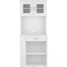 Aparador Alacena de Cocina para Microondas Capienza, con 1 Cajón y Armario de 2 Puertas