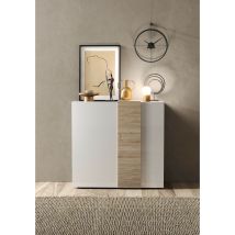 Aparador alto 2 puertas venus blanco lacado brillante/Kadiz 121x114x44 cm