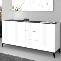 Aparador 160 x 40 cm 3 puertas 3 cajones deslizantes vestíbulo salón Rebecca