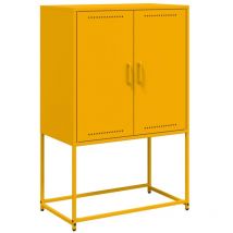 Helloshop26 - Aparador buffet cómoda armario mueble organizador cocina salón salón alto amarillo mostaza 68,5 x 38,5 x 107 cm acero Amarillo 020034731