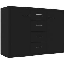 Helloshop26 - Aparador buffet cómoda armario unidad de almacenamiento organizador cocina salón salón 88 x 30 x 65 cm madera contrachapada negra