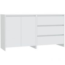 Helloshop26 - Aparador buffet cómoda mueble almacenaje organizador cocina salón salón juego de 2 madera contrachapada blanca 020036694