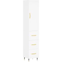 Helloshop26 - Aparador buffet cómoda mueble mueble de almacenamiento organizador cocina salón salón alto 34,5 x 34 x 180 cm madera contrachapada