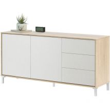 Fanmuebles - aparador urban plus 2 puertas 74X154X41 cm roble canadian / blanco artik