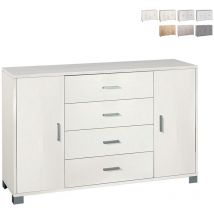 Sarmog - Aparador con dos puertas y cuatro cajones Blanco ceniza 136x41x h86 cm
