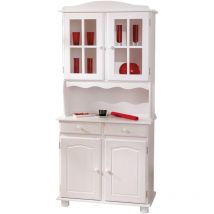 Aparador con dos puertas y dos cajones, color blanco, 88 x 198 x 32 cm