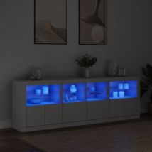 Aparador con luces led blanco 202x37x67 cm