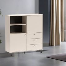 Toscohome - Aparador con puertas, cajones y compartimento abierto color cachemira 123,6x135H cm - Aldix