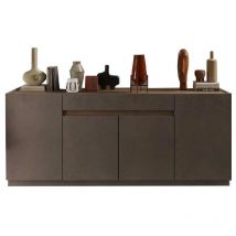 Aparador de 4 puertas y 1 cajón colección fanzy. Color marrón y roble oscuro.