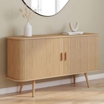 Idmarket - Aparador romie 140 cm efecto listones, 2 puertas correderas