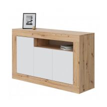 Abitare - Aparador 144 cm roble nórdico y blanco mate - Argenta