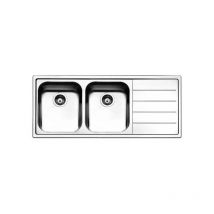 LN1162IRBC serie linear Lavello Acciaio Inox da Incasso Gocciolatoio a Destra 2 Vasche 116x50cm - Apell